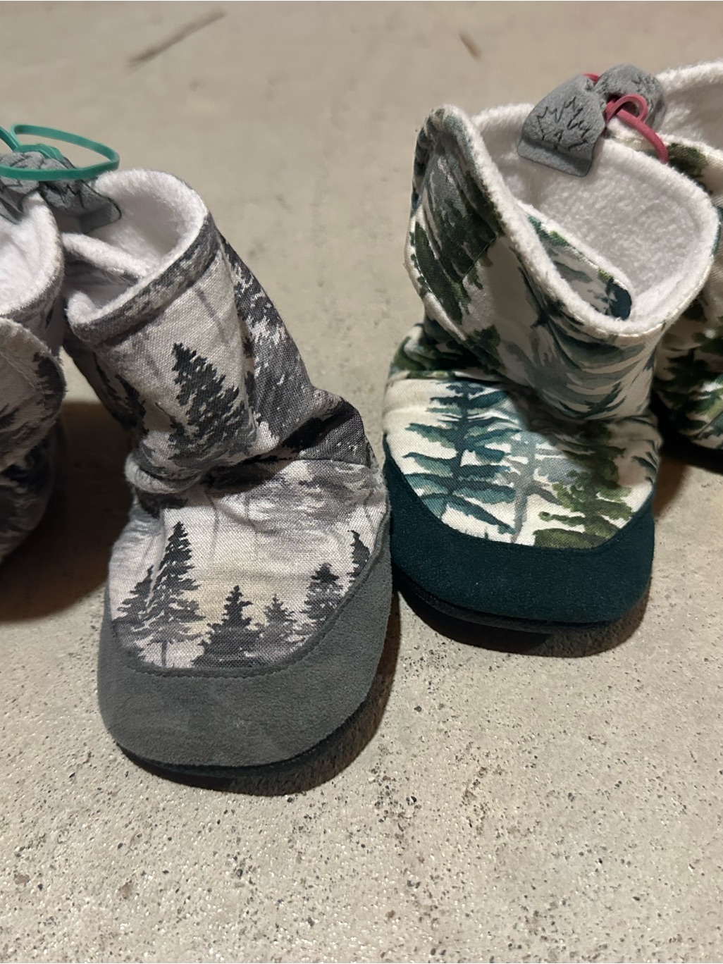 Jade Baby Baby Walker Boots In Gray And Green Forest Print (Priced For Both)